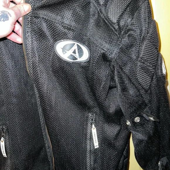 AGV Sport Motorcycle Vintage Mesh Armored Black Jacket Size L - Picture 4 of 14